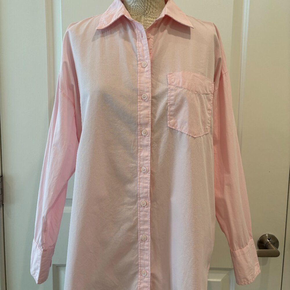 Maeve by Anthropologie Light Pink Boyfriend Fit Cotton Button Up Size : XS